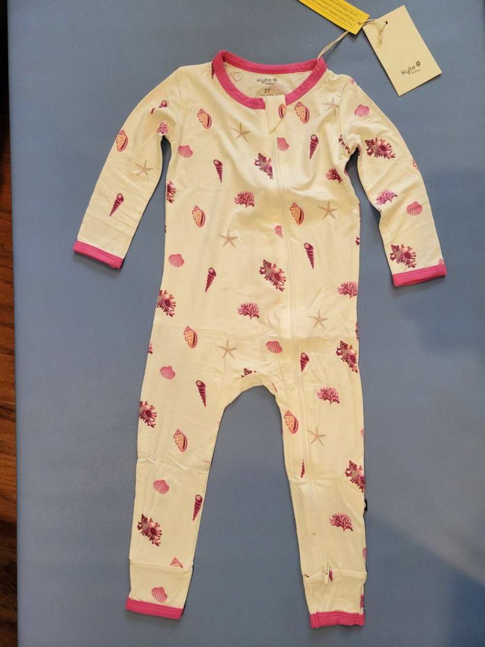 Kyte Baby 2T Zippered Romper- Raspberry Shell Print